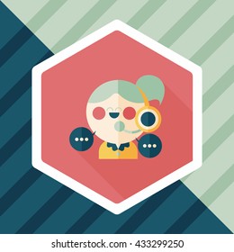 customer phone service flat icon with long shadow,eps10
