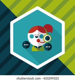 customer phone service flat icon with long shadow,eps10