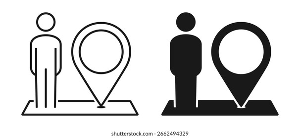 Ícone de local do pin de retirada do cliente. Vetor de ilustração