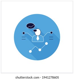 Customer predictions flat icon.Forecasting process a winning business, purchase.Profitable investment. Customer data concept. Vector illustration