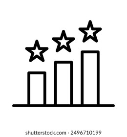 customer product rating icon linear logo mark in black and white