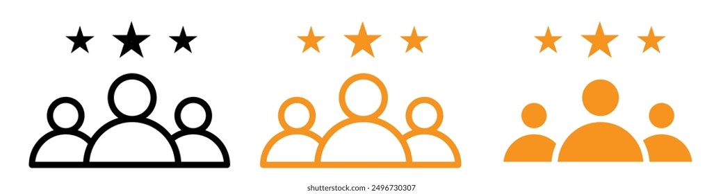 Customer Product Rating Icon Set Review and Feedback Symbols for E-commerce and Retail