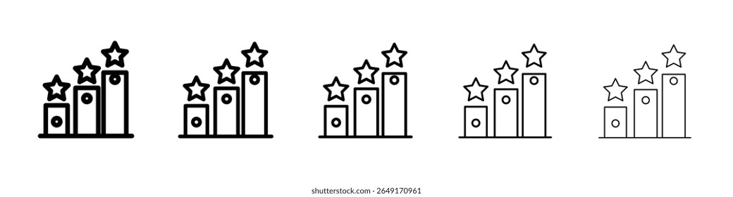 Cliente Producto Rating Icono Delgado Esquema Logo Marca Set
