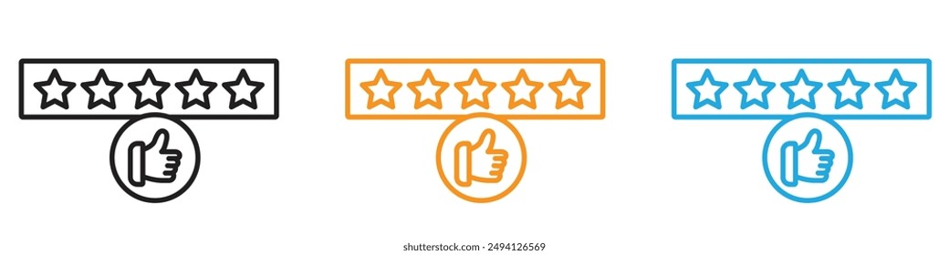 Cliente valoración del producto icono Vector logo set colección para Web App ui