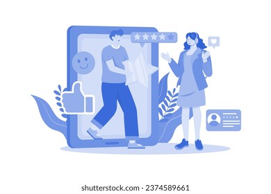 Customer Product Rating Review Illustration concept on white background