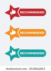 Iconos vectoriales de calificación de producto del Cliente. Señales de Vector recomendadas con sombras establecidas