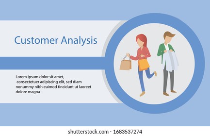 Customer profile analysis,target marketing,Customer Behavior,vector business concept strategy.