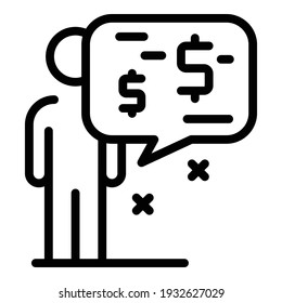 Icono de perfil de cliente. Esquema del icono vectorial del perfil del cliente para el diseño web aislado en fondo blanco
