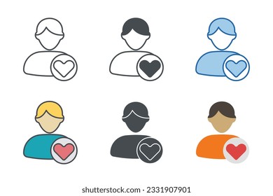 Plantilla de símbolo del icono del perfil del cliente para la ilustración vectorial de la colección de diseño gráfico y web