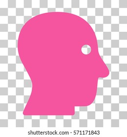 Customer Profile icon. Vector illustration style is flat iconic symbol, pink color, transparent background. Designed for web and software interfaces.