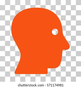 Customer Profile icon. Vector illustration style is flat iconic symbol, orange color, transparent background. Designed for web and software interfaces.