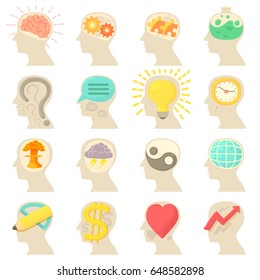 Customer profile icons set. Cartoon illustration of 16 customer profile logos vector icons for web