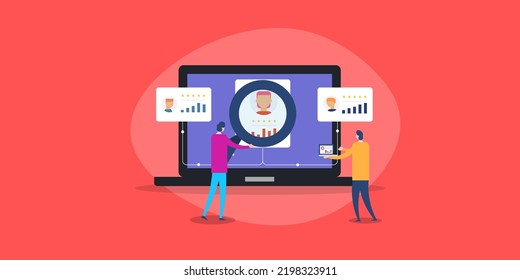 Customer Profile Segmentation, Demographic, Behavioral Analysis Of Customer Data - Vector Illustration Background