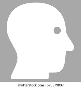 Customer Profile vector icon. Flat white symbol. Pictogram is isolated on a silver background. Designed for web and software interfaces.