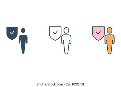 customer protection line icon. Simple element illustration.  customer protection concept outline symbol design.
