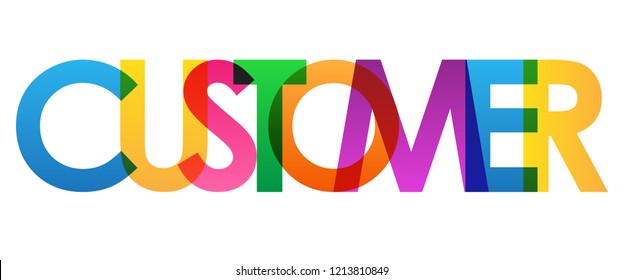 CUSTOMER rainbow letters banner