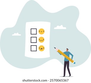 Customer rating, feedback from consumer for liking product and service .business concept.flat character.