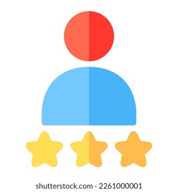 Customer rating in flat icon. Client satisfaction, review