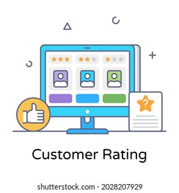 vector de contorno plano de calificación de cliente