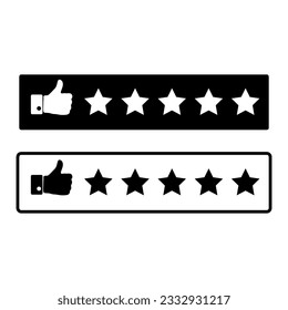 Customer rating icon, Five star rating icon, flat illustration on white background..eps
