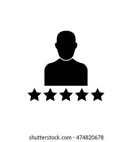 Customer rating icon, Five star rating icon,  vector illustration.