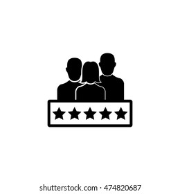 Customer rating icon, Five star rating icon,  vector illustration.
