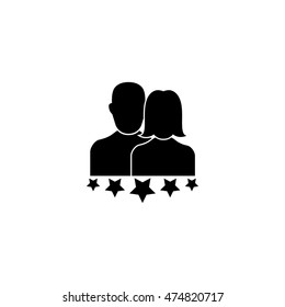 Customer rating icon, Five star rating icon,  vector illustration.