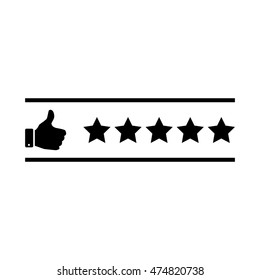Customer rating icon, Five star rating icon,  vector illustration.