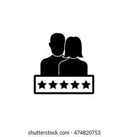Customer rating icon, Five star rating icon,  vector illustration.