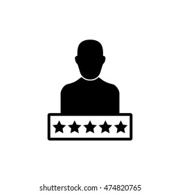 Customer rating icon, Five star rating icon,  vector illustration.