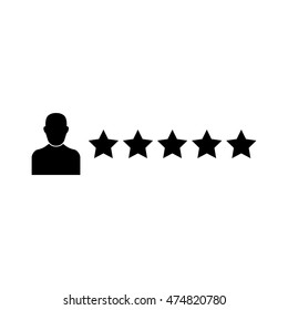 Customer rating icon, Five star rating icon,  vector illustration.