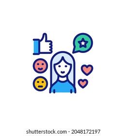 Icono de calificación de cliente en vector. Logotipo