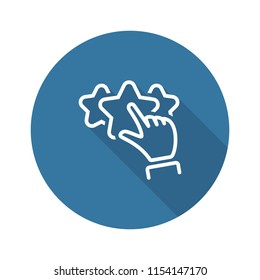 Customer Rating Line Icon. Client Satisfaction symbol. Customer Relationship Management. Isolated UI element.