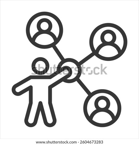 Customer Reach Outline Icon Vector Illustration