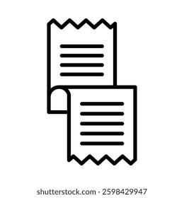 Customer receipt Vector Line Icon Design
