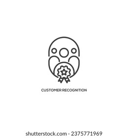 Customer Recognition icon, business concept. Modern sign, linear pictogram, outline symbol, simple thin line vector design element template