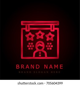 Customer red chromium metallic logo