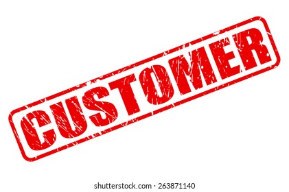 Customer red stamp text on white