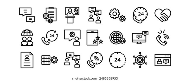 Customer Related related vector icons set.