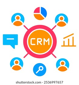 Customer Relation Management Icon, Bussines Icon