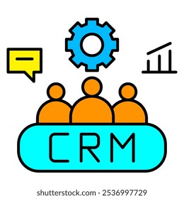 Icono de gestión de relaciones con el Cliente, Icono de negocio