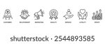 Customer relationship banner web icon vector illustration concept with icon