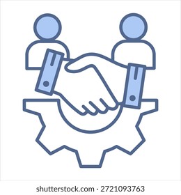 Ilustração do vetor de ícone azul do relacionamento com o cliente