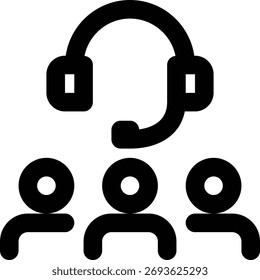 Customer Relationship, Customer Care, Customer Support Outline Icon