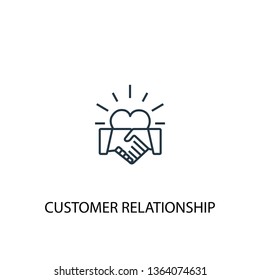 customer relationship concept line icon. Simple element illustration. customer relationship concept outline symbol design. Can be used for web and mobile UI/UX