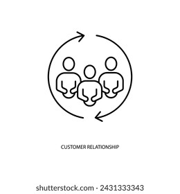 icono de línea de concepto de relación de cliente. Ilustración de elemento simple. Diseño de símbolo de esquema de concepto de relación con el cliente.