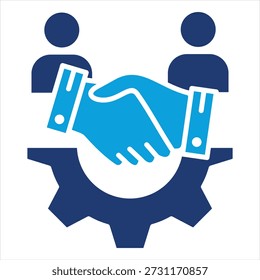 Colección de icono azul plano de relación de Cliente