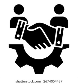 Ilustração do vetor de ícone de glifo do relacionamento com o cliente