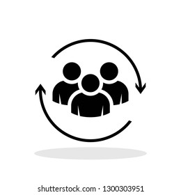 Customer relationship icon in flat style. Customer retention symbol for your web site design, logo, app, UI Vector EPS 10.