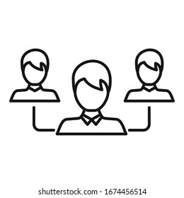 Customer relationship icon. Outline customer relationship vector icon for web design isolated on white background